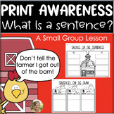 Print Awareness: What is a Sentence? ELA Kindergarten & Fi