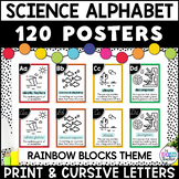Print & Cursive Science Alphabet Posters | Rainbow Blocks 