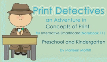 Preview of Print Detectives/Concept of Print for Interactive SmartBoard Notebook 11