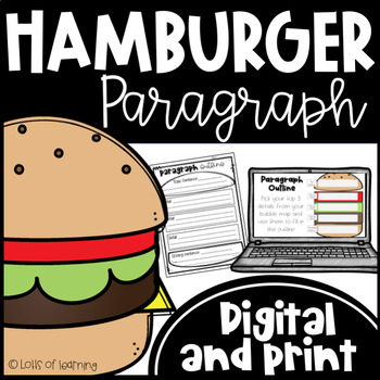 Preview of Hamburger Paragraph Writing - Print & Digital - Template - Graphic Organizers