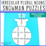 IRREGULAR PLURAL NOUNS Snowman Craft | January Winter Lite