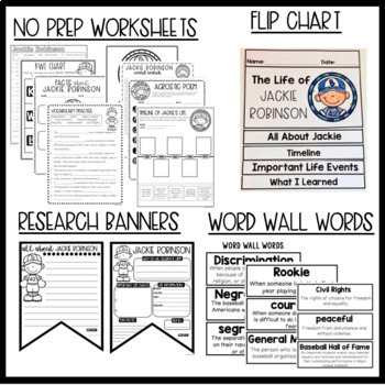 Jackie Robinson Worksheets  Black history month activities, Teaching  second grade, Jackie robinson timeline