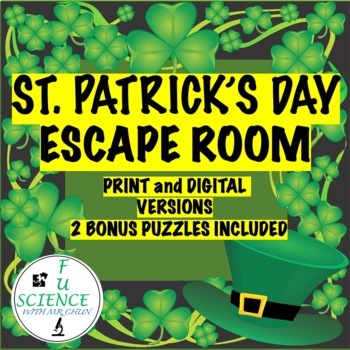 Preview of St. Patrick's Day Escape Room Digital & Print Versions | Distance Learning