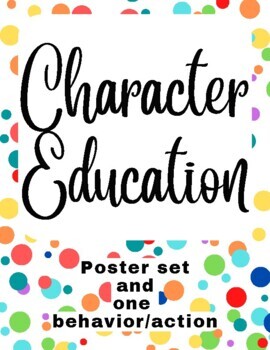 Preview of Print & Digital polka dot SEL ELA character trait posters decorations