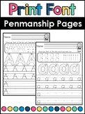 Print Font Penmanship Handwriting Pages