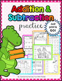 Print & GO! Addition and Subtraction Practice Worksheets