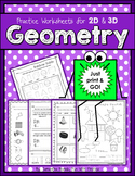 Print & Go! 2D & 3D Geometry Practice Worksheets