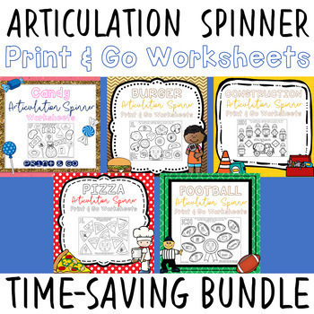 Preview of Articulation Worksheets with Print and Go Speech Therapy Activities