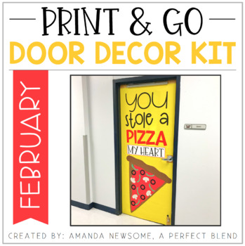 Print & Go Door Decor Kit: February by A Perfect Blend | TPT