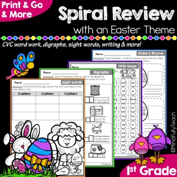 Preview of Print & Go: Easter Themed 1st Grade ELA