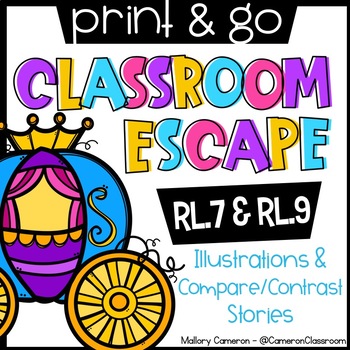 Preview of Print & Go Escape Room - Illustrations & Compare/Contrast Stories (RL.7 & RL.9)