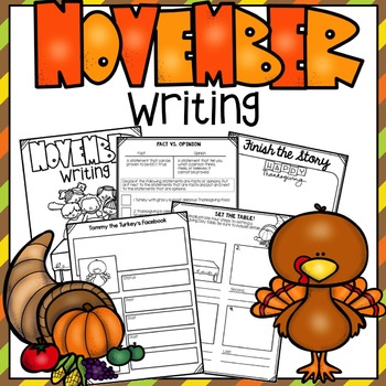 Print & Go November Writing Packet by Becky's Room | TPT