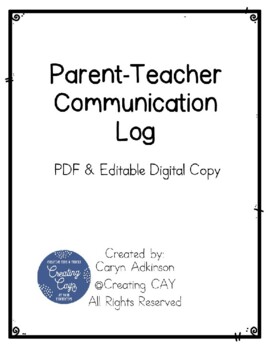 Preview of Print & Go OR Digital Parent-Teacher Communication Log