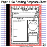 Print & Go Reading Response Sheet