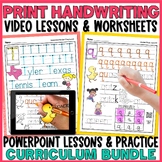 Print Handwriting BUNDLE Videos Lessons & Practice Workshe