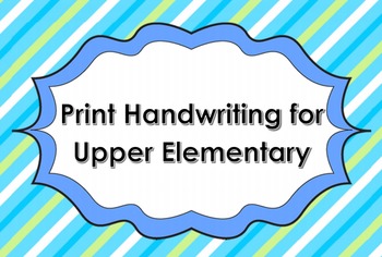 Preview of Print Handwriting Practice Book for Upper Elementary