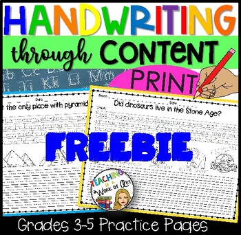 Preview of Print Handwriting Practice FREEBIE