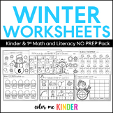 50 Winter Themed Math & ELA Worksheets for Kinder/1st Grade