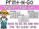 Print-N-Go Math Stations {Race To 20, 50, and 100}