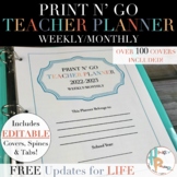 Print N’ Go Weekly/Monthly Teacher Planner {FREE Updates f