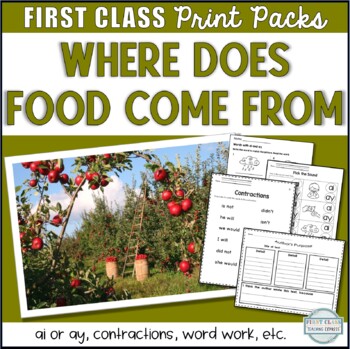 Preview of Print Packs- Where Does Food Come From-Lesson 18