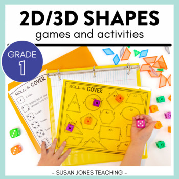 Preview of Geometry (2D and 3D Shape) Games for 1st Grade - Print & Play Games