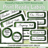 Print-Ready classroom labels in FERN Theme coordinates Cla