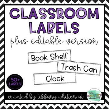 Preview of Print-Rich Classroom Labels- Editable