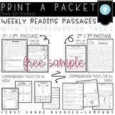 1st-3rd Reading Comprehension Passages with Comprehension