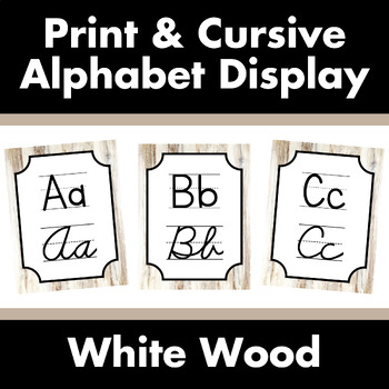 Preview of Print and Cursive Alphabet Display Posters – WHITE WOOD