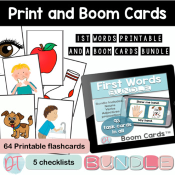Flashcards  for Preschool 64 Cards FIRST WORDS Speech Teaching supplies 