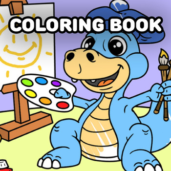 Preview of Print and Go - 20 Dinosaur Coloring Pages - Coloring Book - Printable - Free