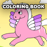 Print and Go - 20 Unicorns + Horses Coloring Pages - Color
