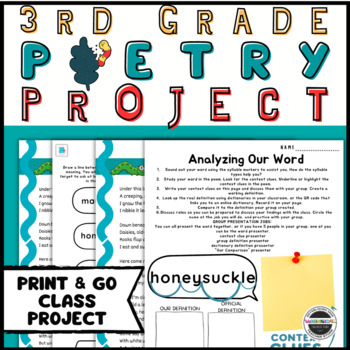 Preview of Print and Go- 3rd Grade Class Poetry Project - The Caterpillar