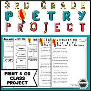Preview of Print and Go- 3rd Grade Class Poetry Project-The Hot Air Balloon