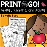Print and Go! Apples, Pumpkins, & Leaves Fall Math & Literacy  