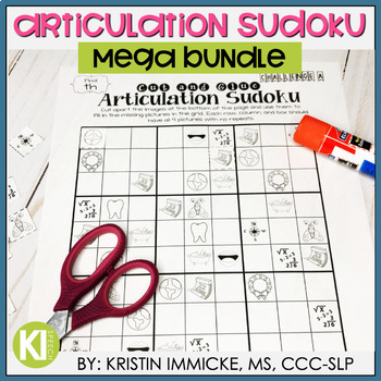 Preview of No Prep Articulation Sudoku MEGA BUNDLE