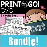 Print and Go! BUNDLE: CVC Word Work and Literacy Practice 