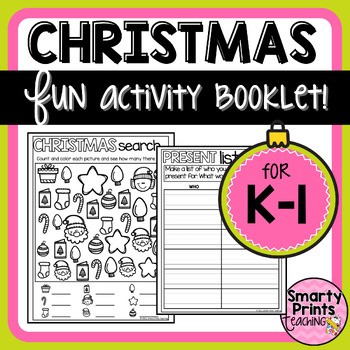 Preview of Print and Go Christmas Activity Booklet for K-1