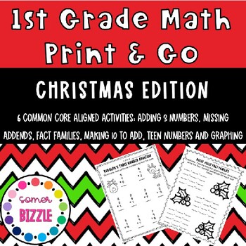 Preview of Print and Go 1st Grade Christmas Math Activities