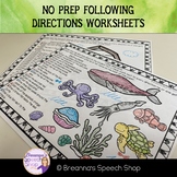 No Prep Following Directions Worksheets