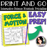 Print and Go: Forces and Motion Interactive Science Printa