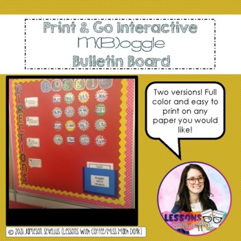Preview of Print and Go Interactive Math Bulletin Board {(M)Boggle}