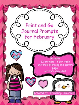 Print and Go Journal Prompts for February by Enriching Tomorrow | TPT