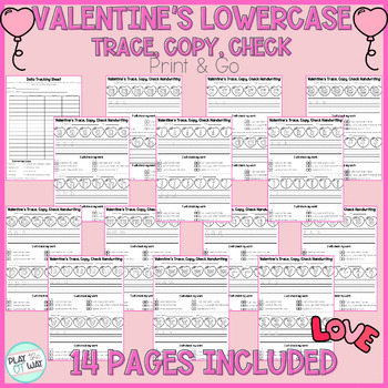 Preview of Print & Go Lower Case Letter Formation Valentine's Day OT Handwriting