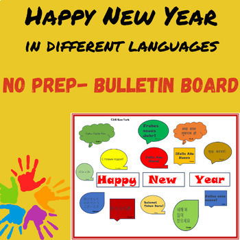 Preview of Print and go! Happy New Year 2024 Bulletin Board in different Languages