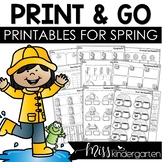 Spring Math and Literacy Worksheets and Activities for Kindergarten