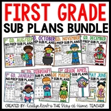 Sub Plans NO PREP Review Worksheets for 1st Grade YEAR LON