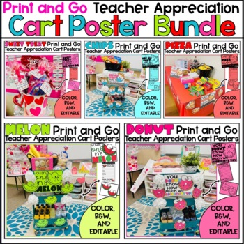 Preview of Print and Go Teacher Appreciation Cart Posters