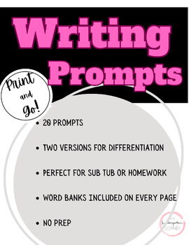 Preview of Print and Go Writing Prompts